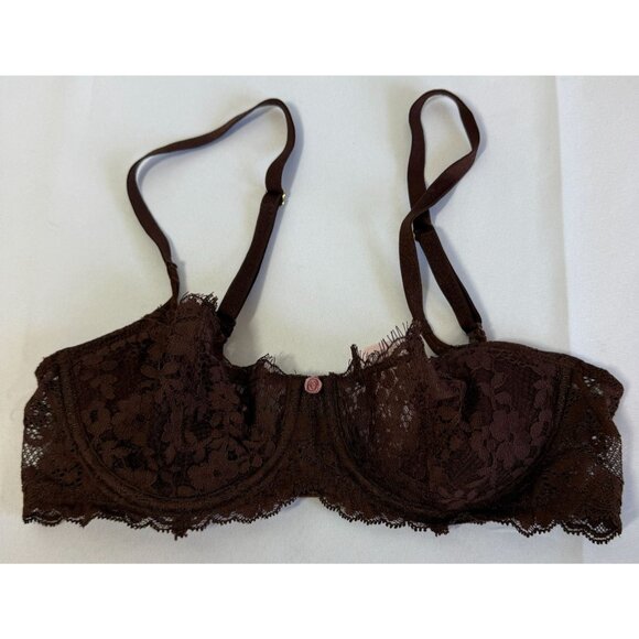 Victoria's Secret Dream Angels Wired Push Up Bra 32C Brown Lace Adjustable - Picture 1 of 11